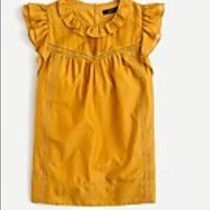 Jcrew Gold Flutter Sleeve Top